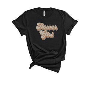 NWOT Flower Girl Black T-Shirt Kid Tee Size Small